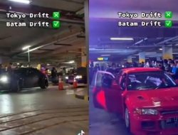 Heboh, Tokyo Drift Ala Batam di Area Mirip Parkiran Mal