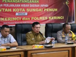 Pemkot Sungai Penuh Serahkan Dana Hibah Pengamanan Pilkada Serentak 2024