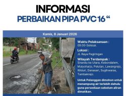 Perumda Tirta Mulia Pemalang Perbaiki Pipa di Jalan Pegiringan, Ini Wilayah Terdampak