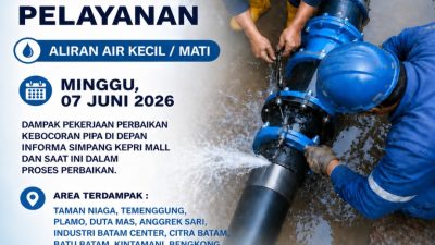 ABH Perbaiki Kebocoran Pipa di Depan Informa Simpang Kepri Mall, Mobil Tangki Disiapkan untuk Pelanggan