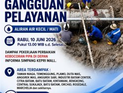 Perbaikan Pipa Distribusi Utama di Depan Informa Simpang Kepri Mall, Sejumlah Area Berpotensi Alami Gangguan Air